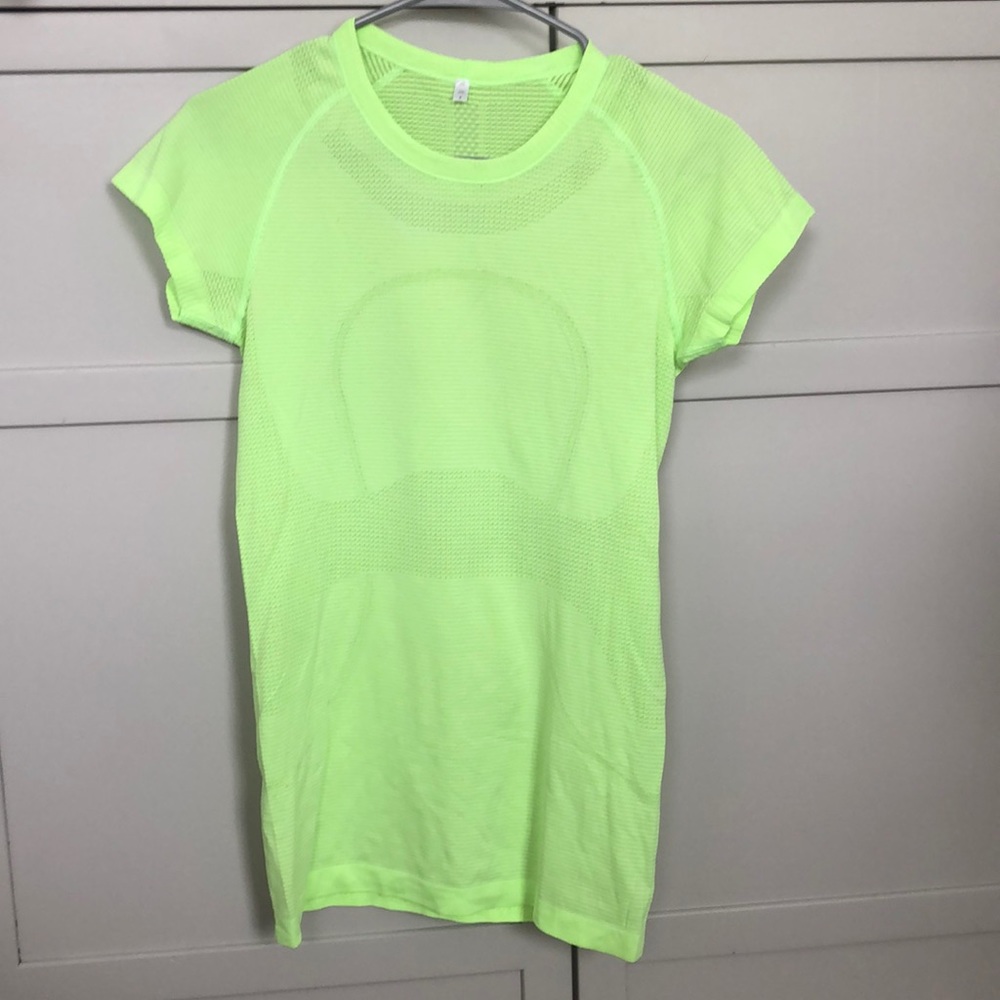 Lululemon neon yellow running tshirt